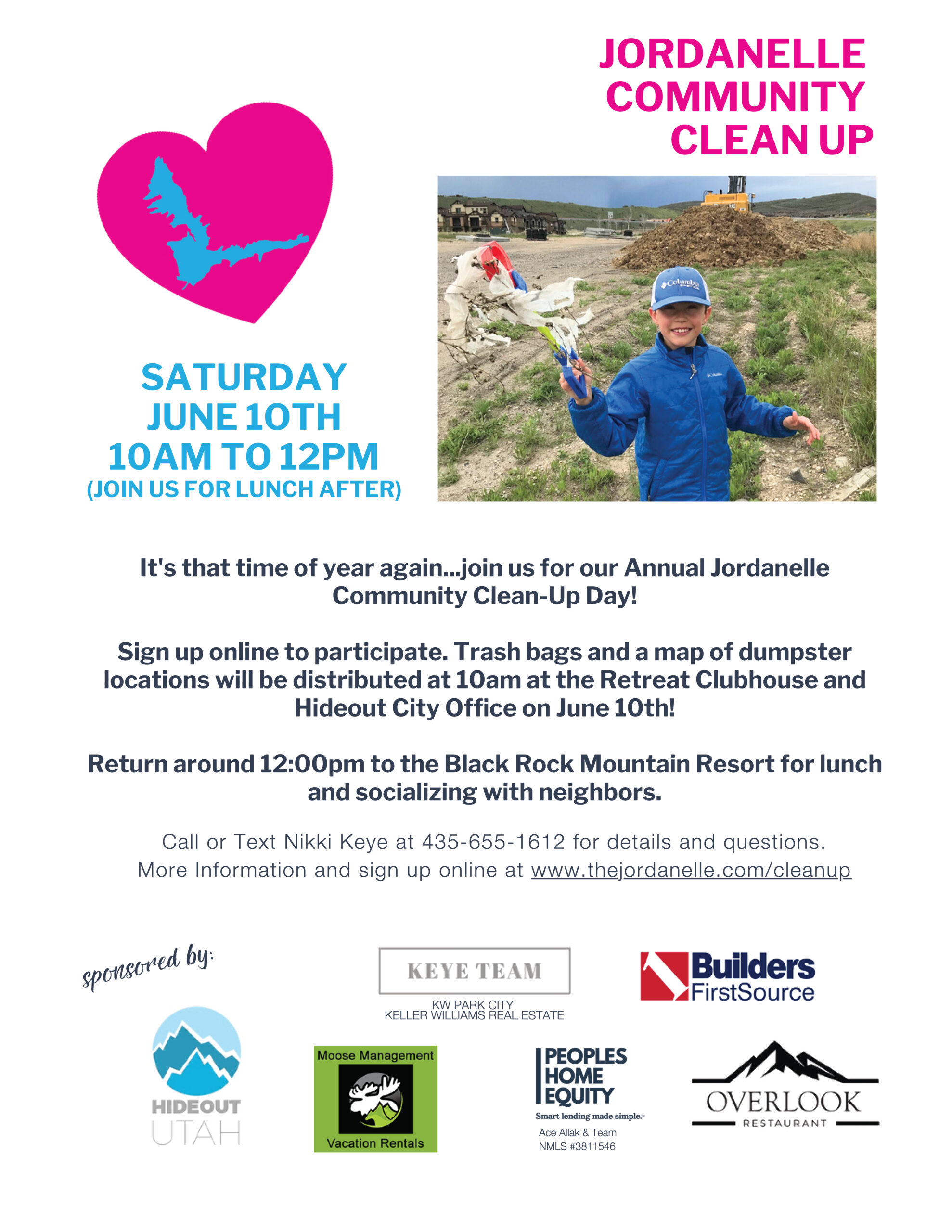 2023 Jordanelle Community Clean Up Day Flyer